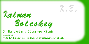 kalman bolcskey business card