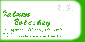 kalman bolcskey business card